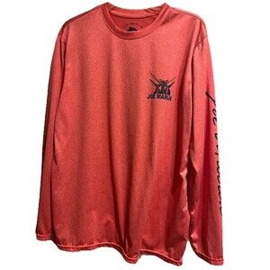 Joe Marlin Men’s Shirt Crew Neck Long Sleeve Coral Graphic Print Lightweight M